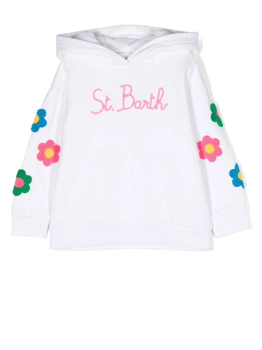 

MC2 Saint Barth Kids flocked-detail cotton hoodie - White