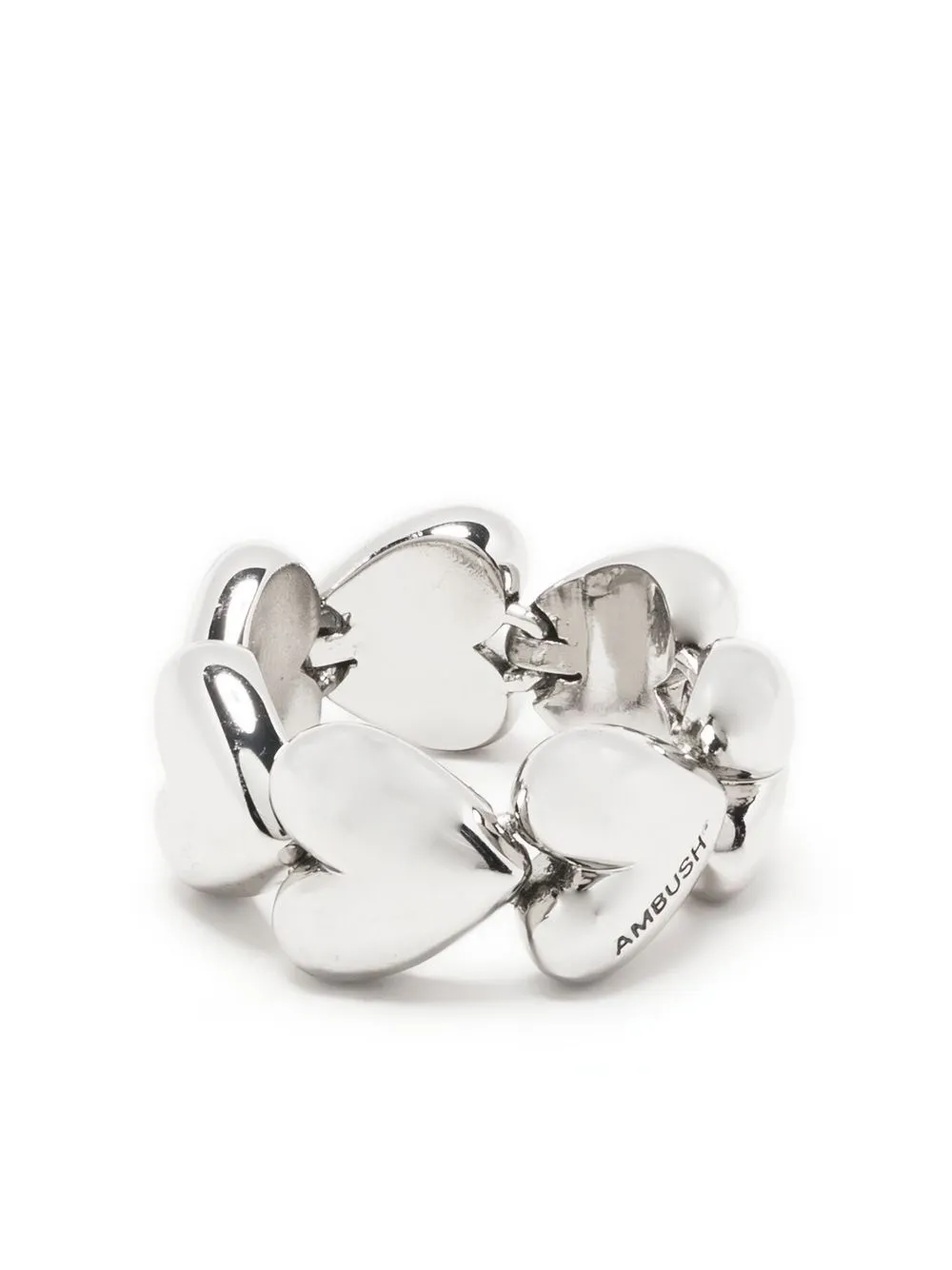 

AMBUSH polished heart link ring - Silver