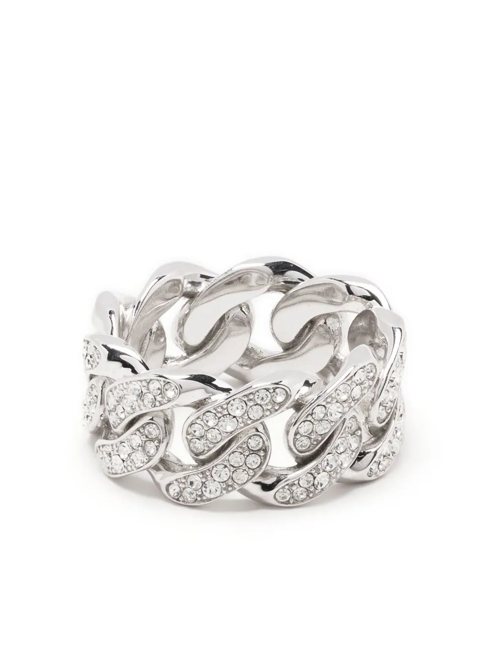 

AMBUSH crystal-embellished chain-link ring - Silver