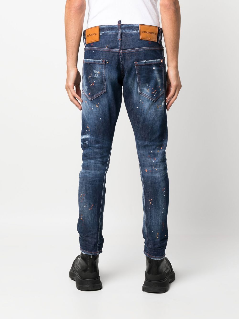 DSQUARED2 paint-splatter skinny jeans Men