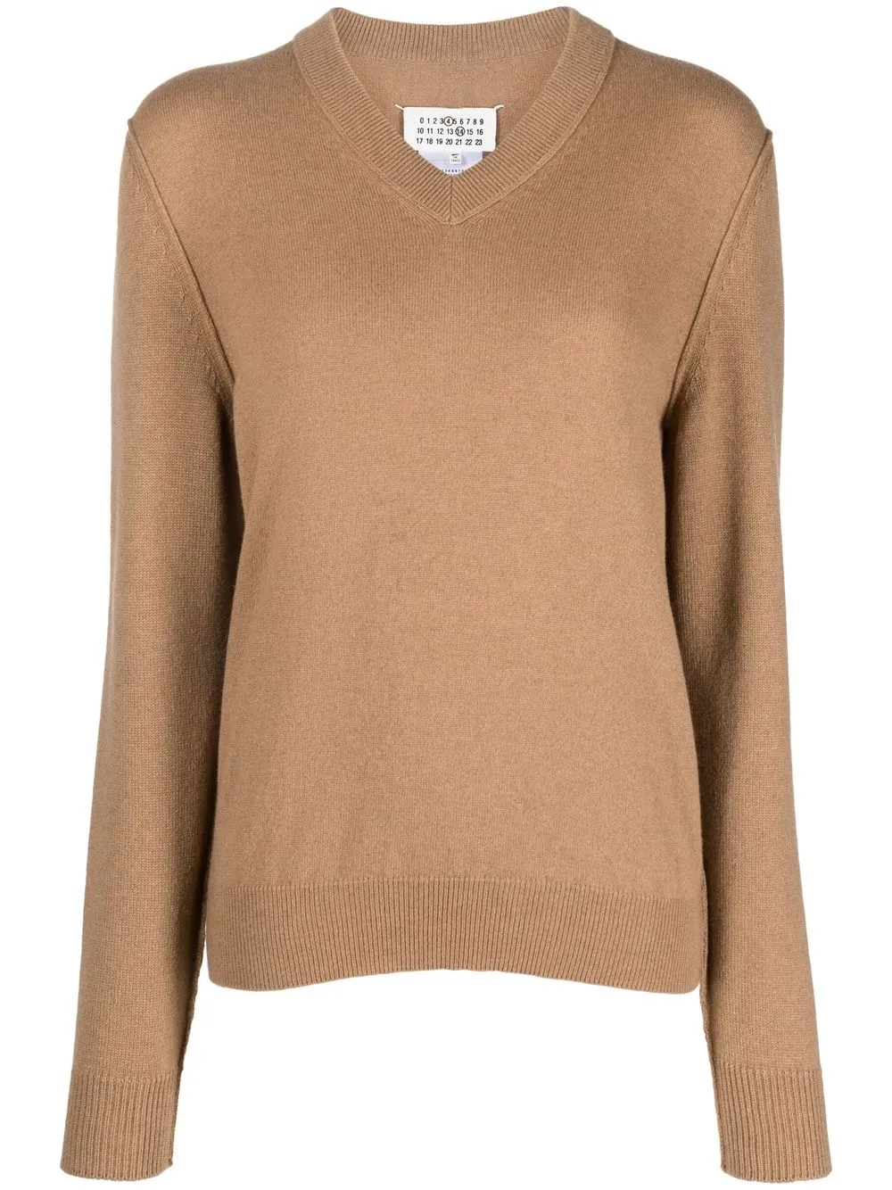 Maison Margiela V-neck Cashmere Jumper In Brown