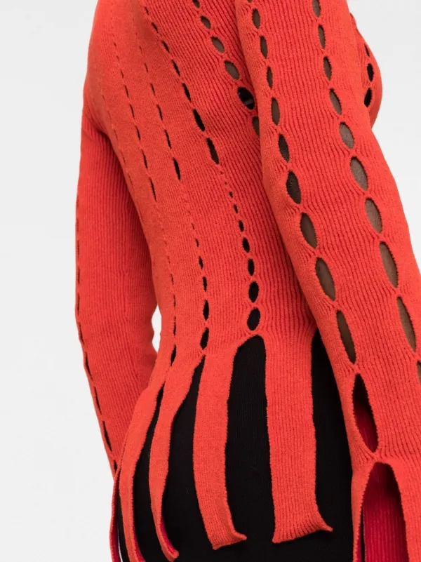 AMBUSH cut-out Knitted Top | Orange | FARFETCH ID