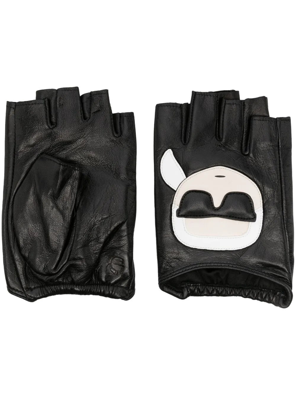 

Karl Lagerfeld logo-patch gloves - Black