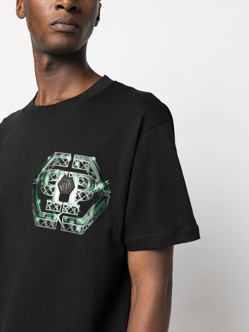 Shop Philipp Plein Logo Print T-shirt In Schwarz