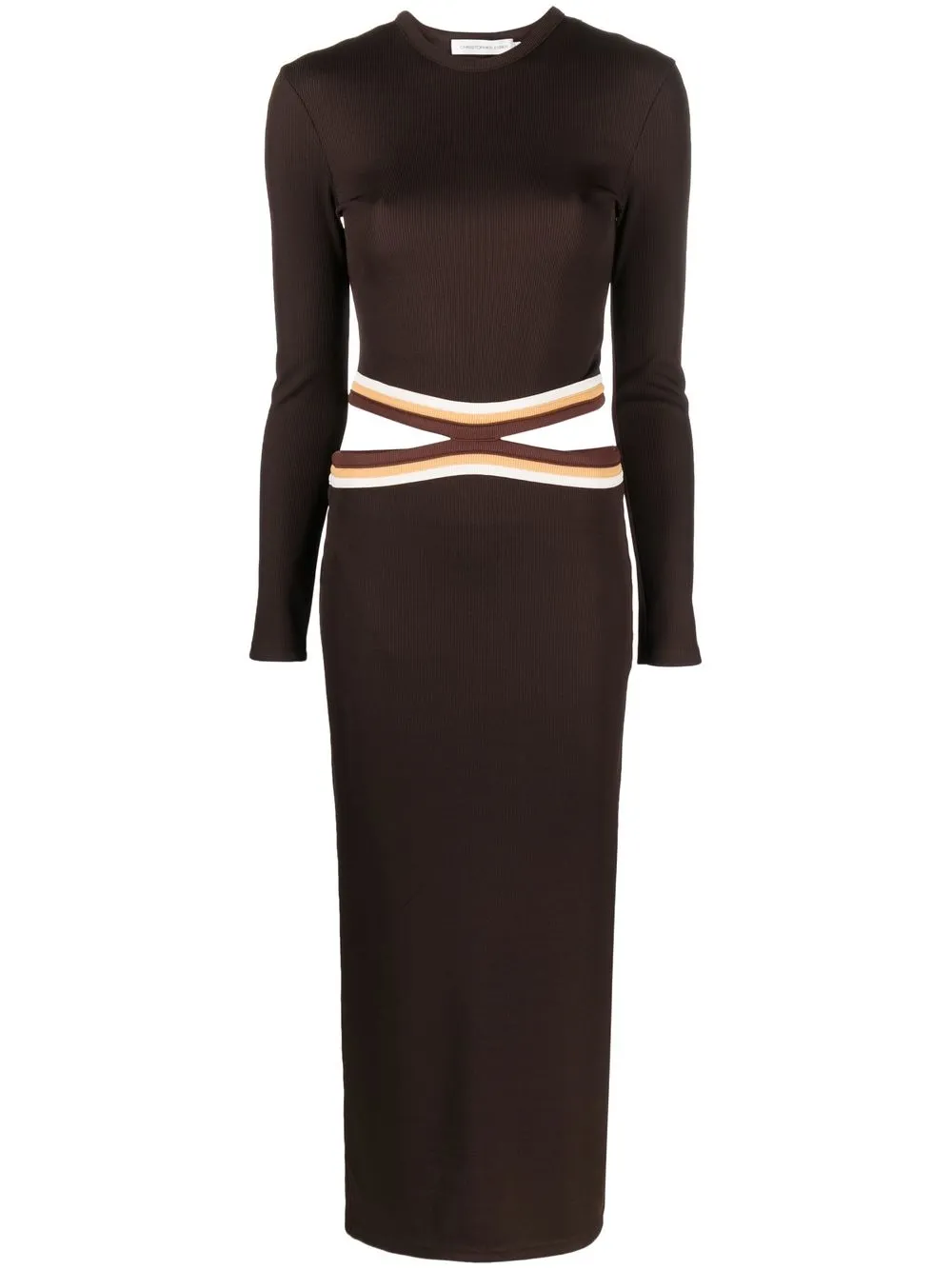 

Christopher Esber cut-out knitted maxi dress - Brown