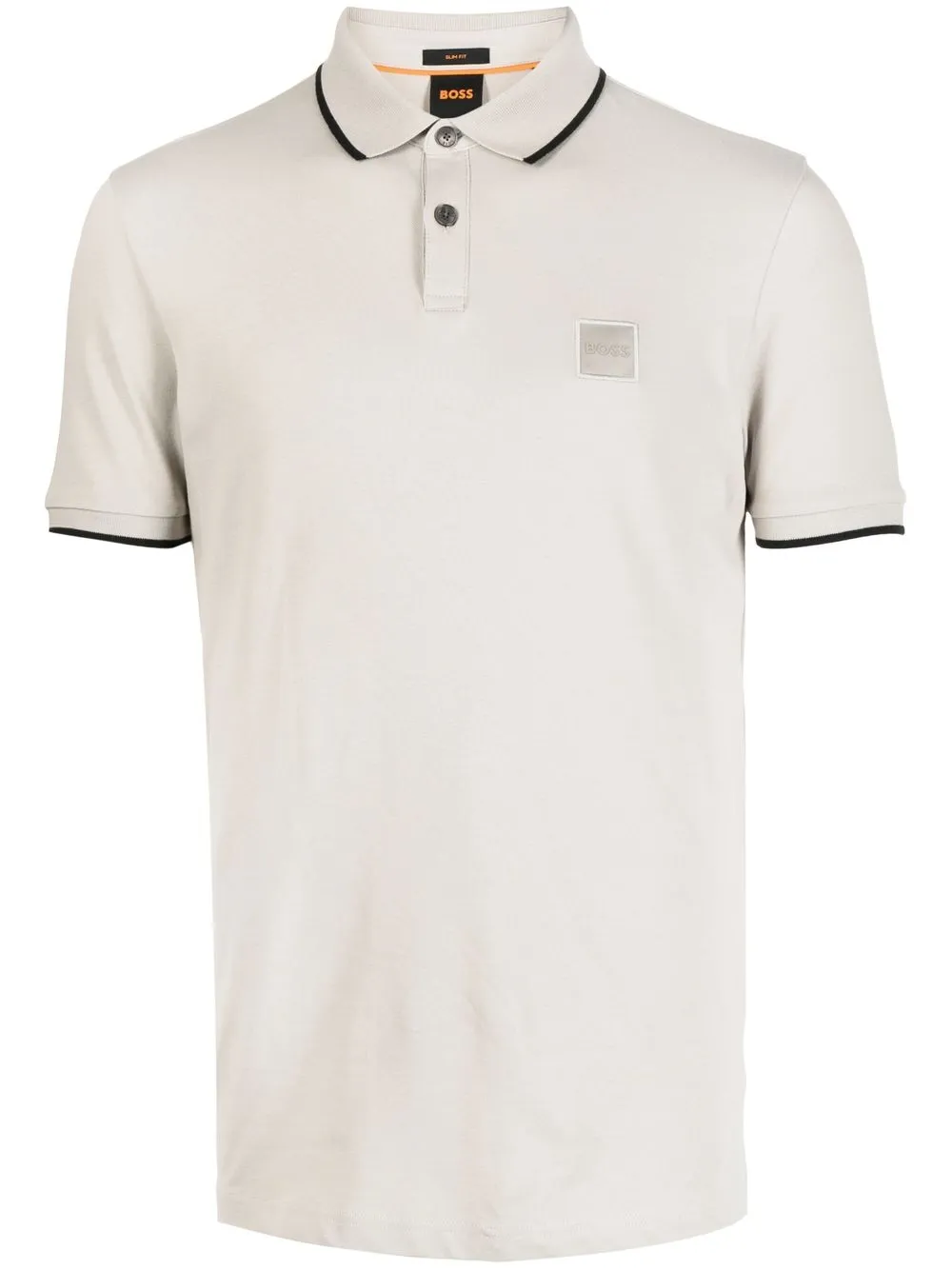 

BOSS logo-patch cotton polo shirt - Grey