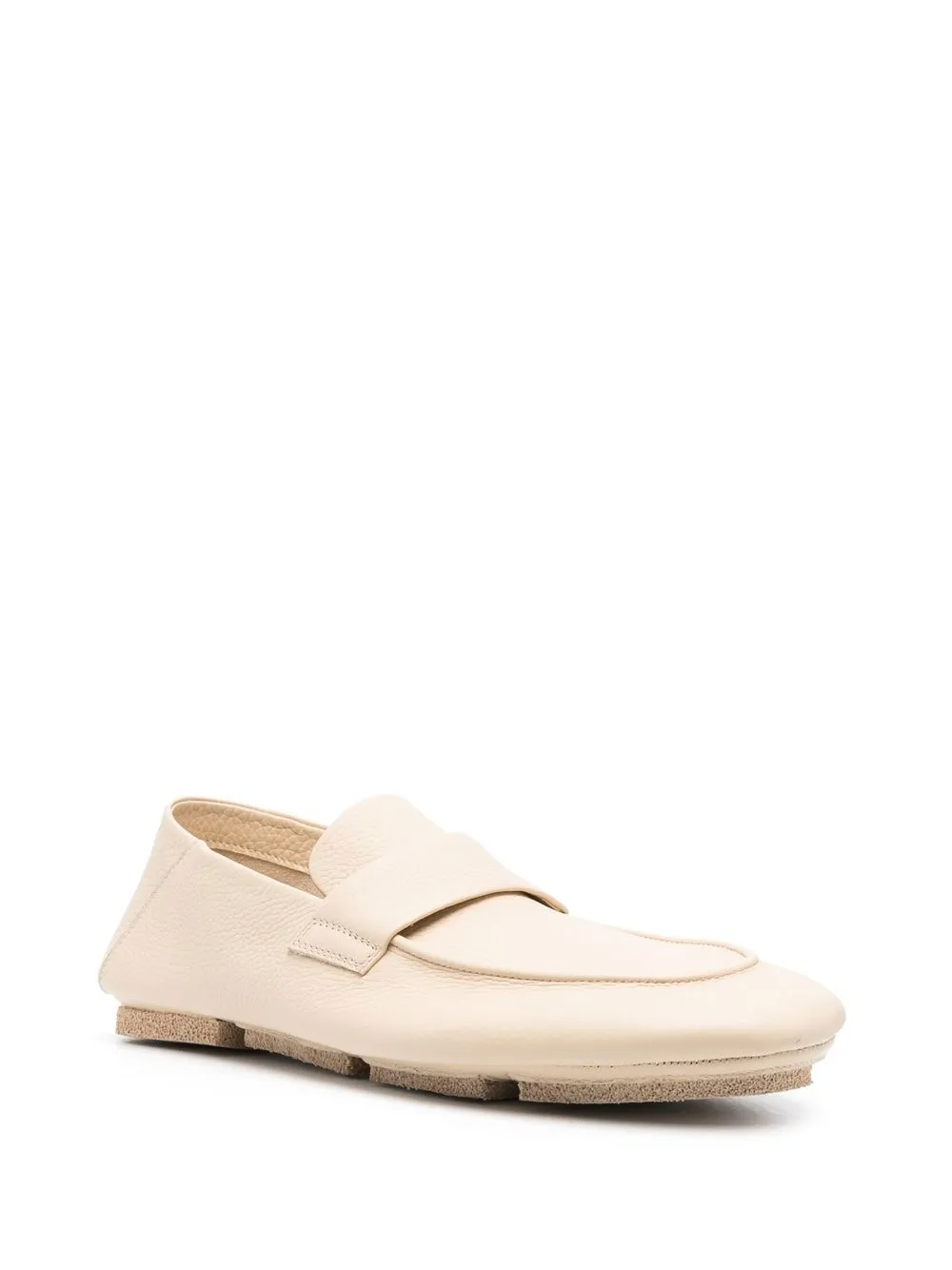 Shop Officine Creative Grained Leather Loafers In Neutrals