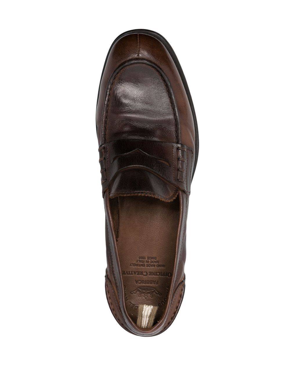 Shop Officine Creative Chronicle Leather Penny Loafers In Brown