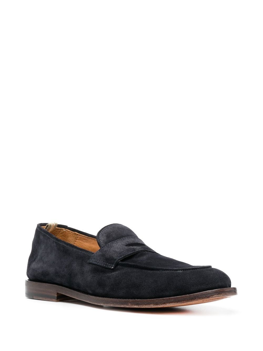Shop Officine Creative Suede Penny Loafers In Blue