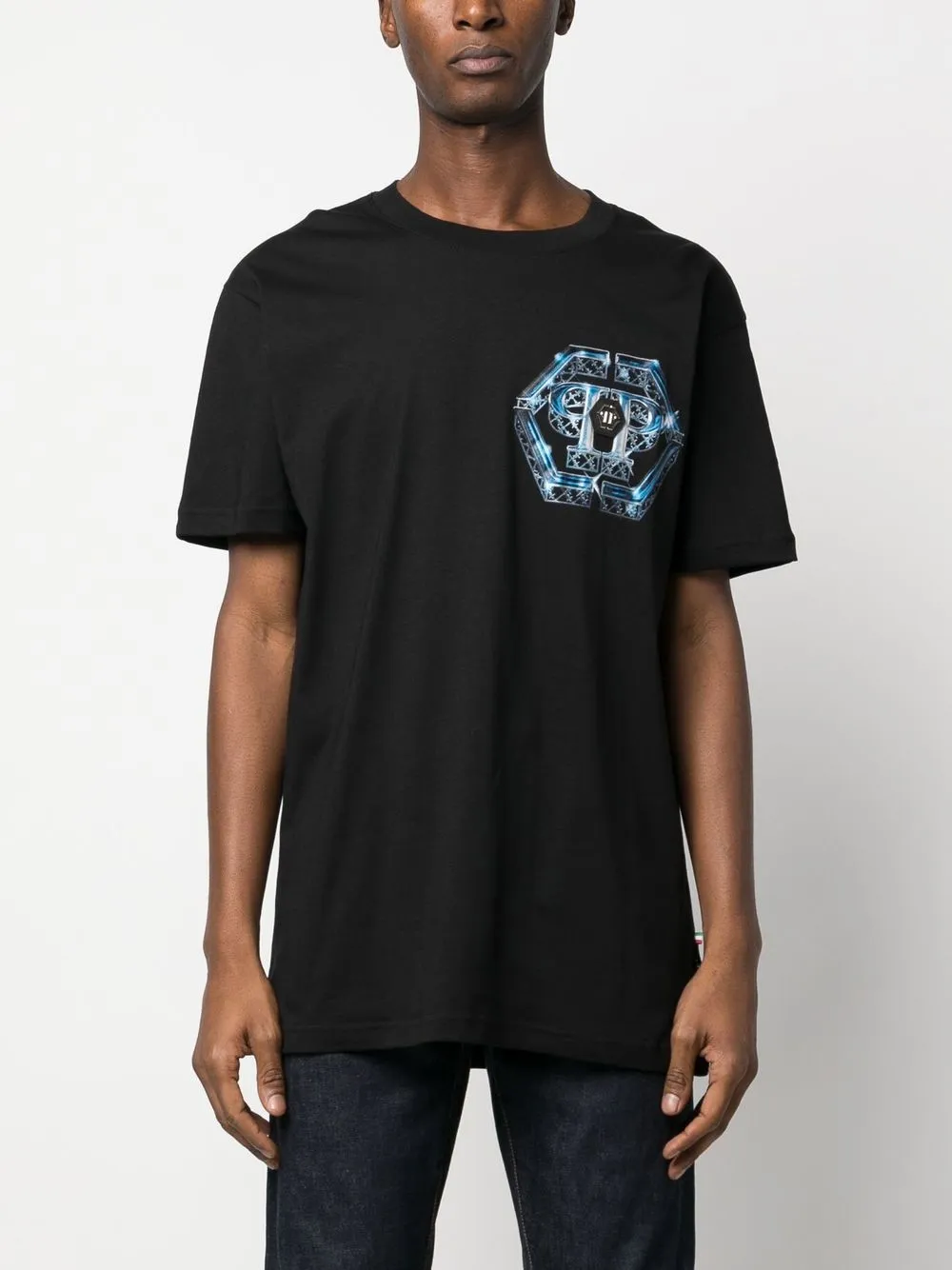 Shop Philipp Plein Logo Print T-shirt In Schwarz