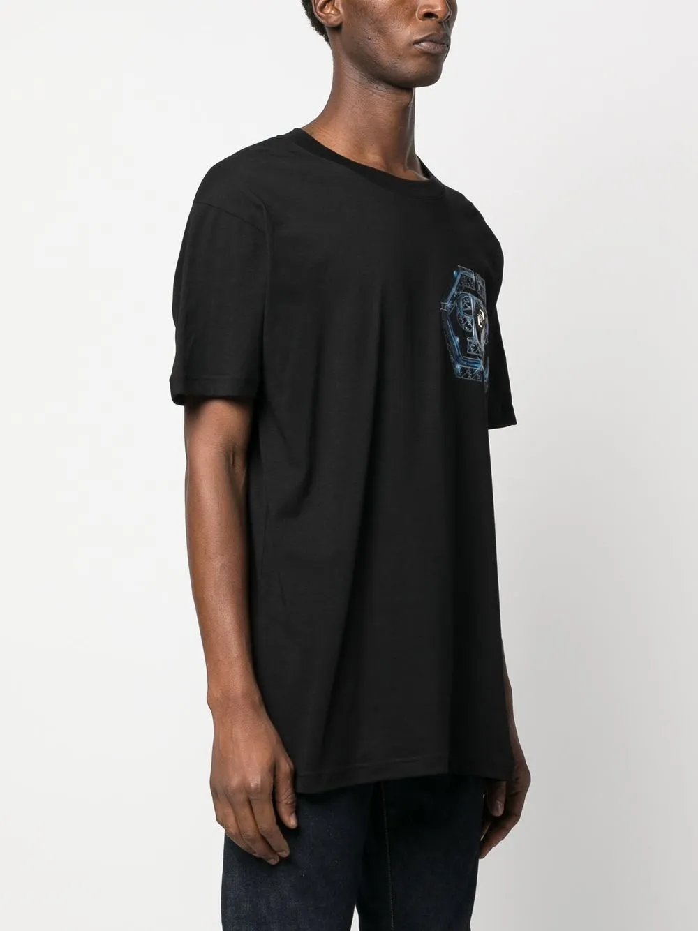 Shop Philipp Plein Logo Print T-shirt In Schwarz