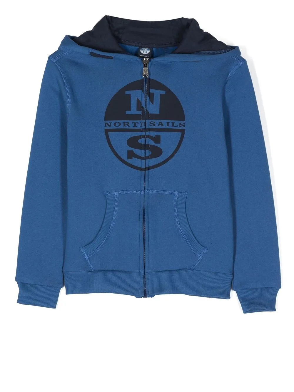 

North Sails Kids logo-print zip-up hoodie - Blue