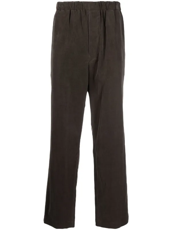 cotton straight-leg trousers