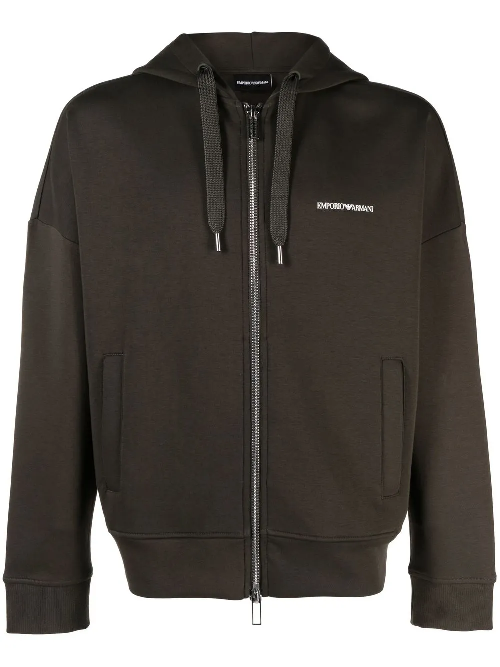 

Emporio Armani logo-print zipped hoodie - Green