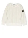 Stone Island Junior Compass-patch fleece sweatshirt - Neutrals