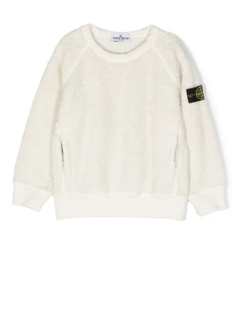 Stone Island Junior Compass-patch fleece sweatshirt