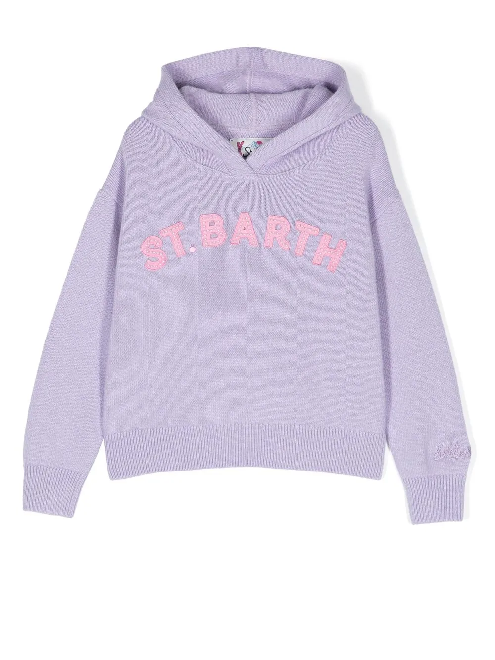 

MC2 Saint Barth Kids hoodie tejido en intarsia - Morado