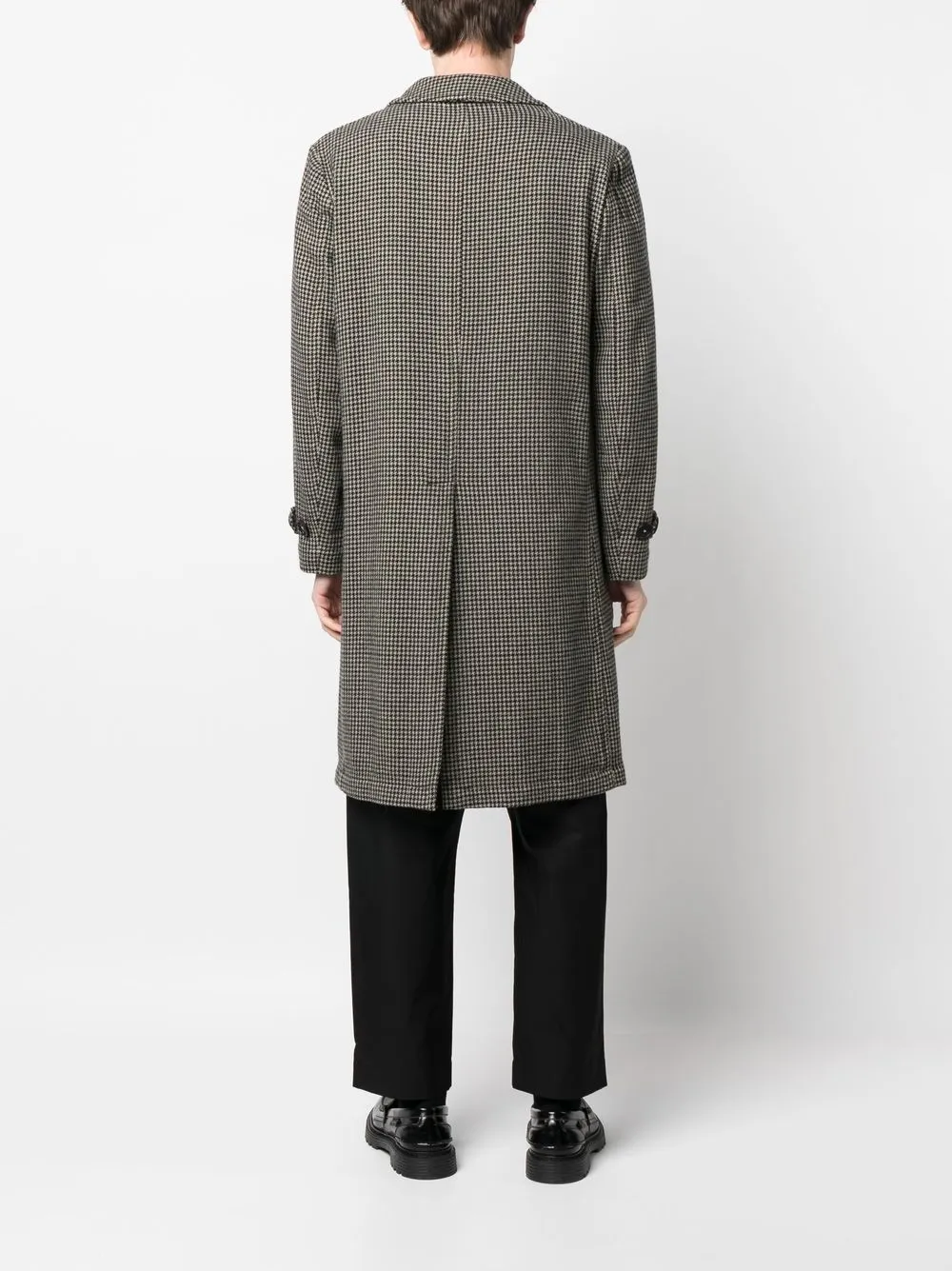 Massimo Alba Houndstooth Single-breasted Coat In Black