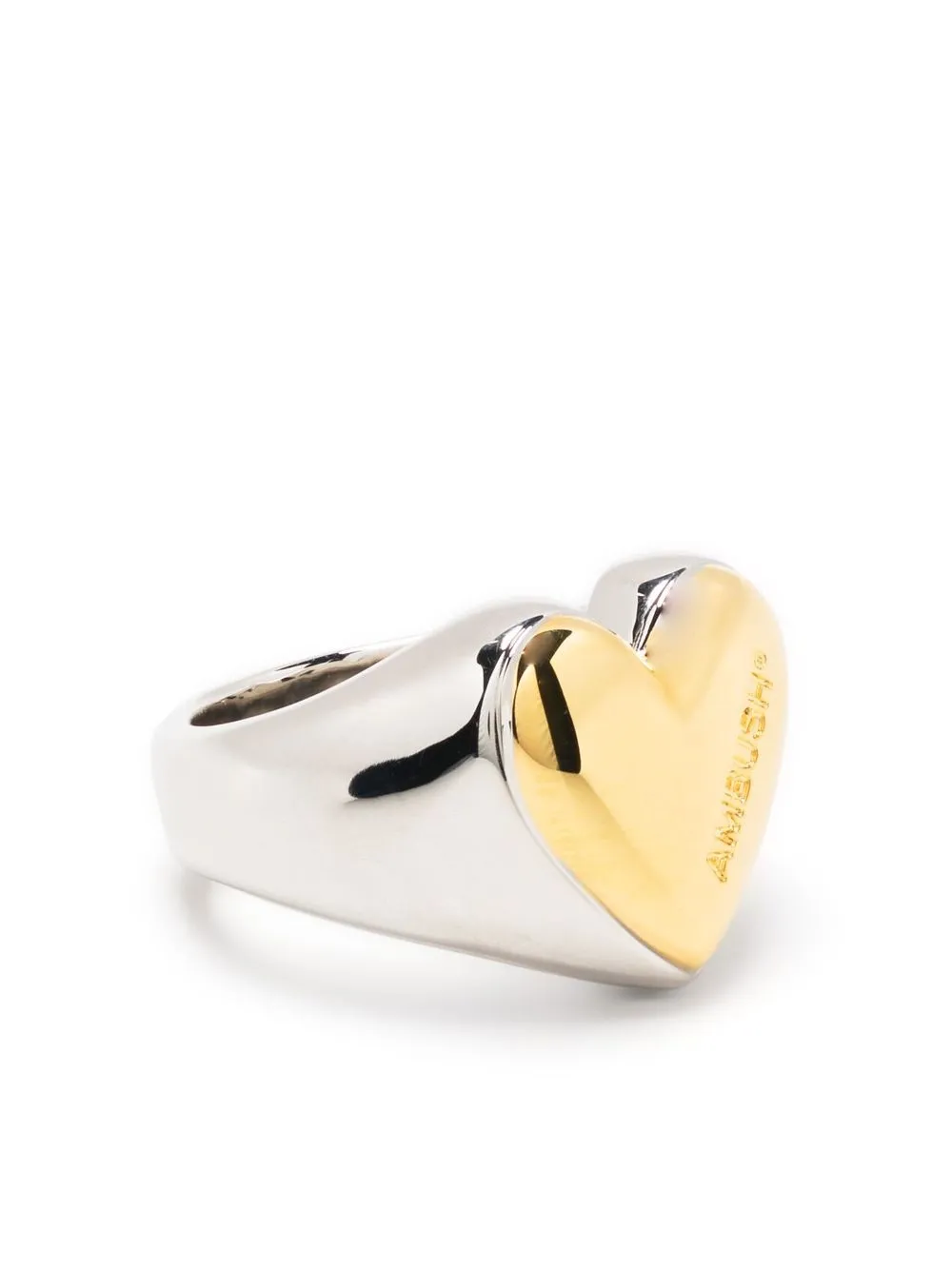 

AMBUSH engraved-logo heart ring - Silver