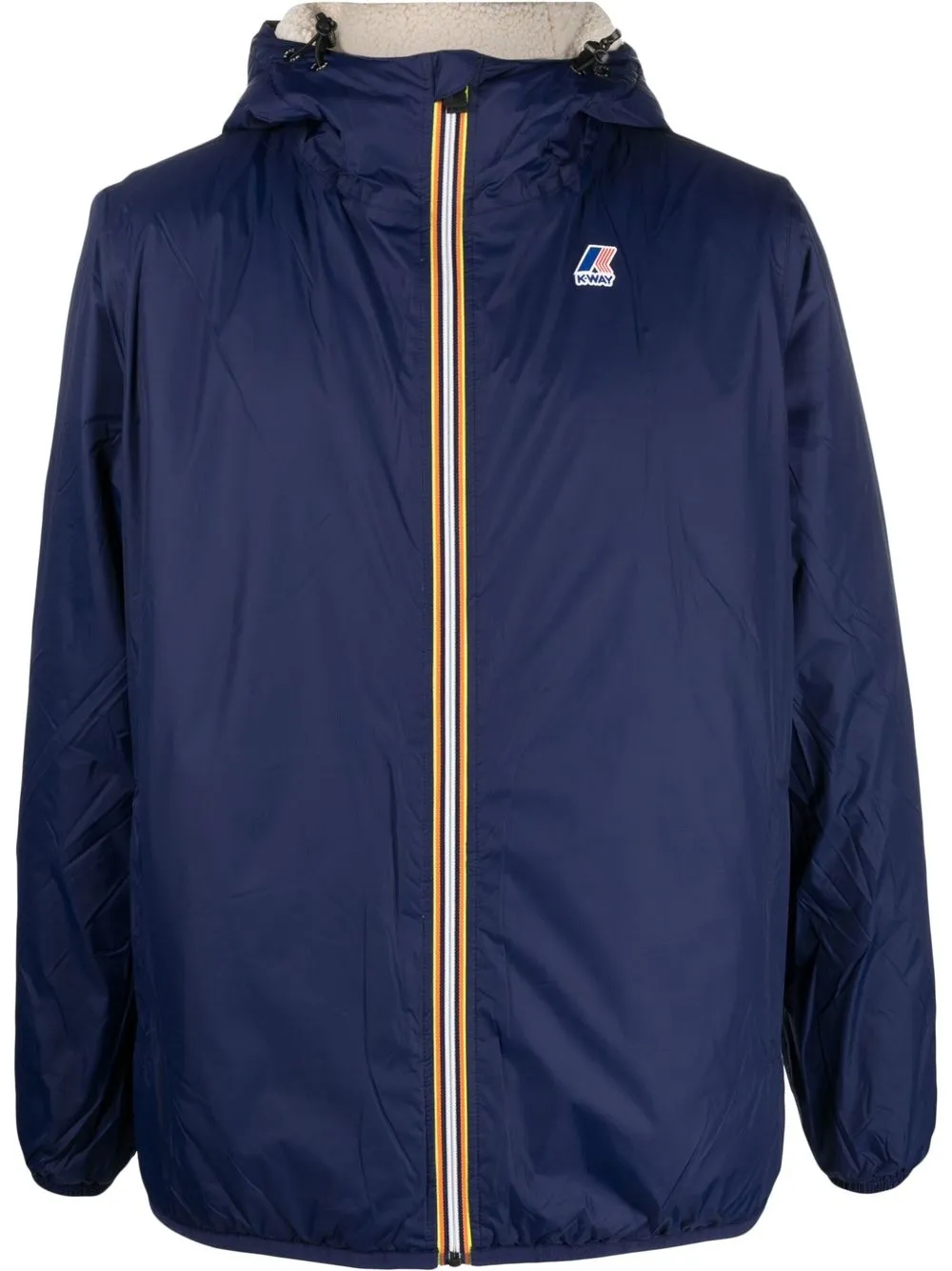 

K-Way logo-patch hooded windbreaker - Blue