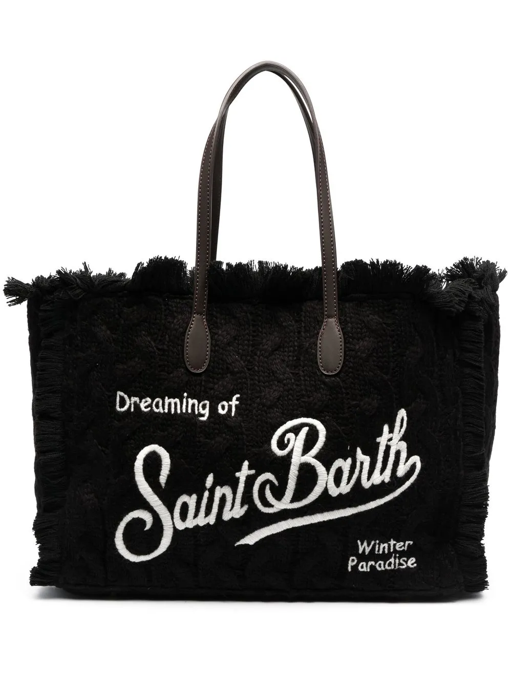 

MC2 Saint Barth Vanity cable-knit tote bag - Black