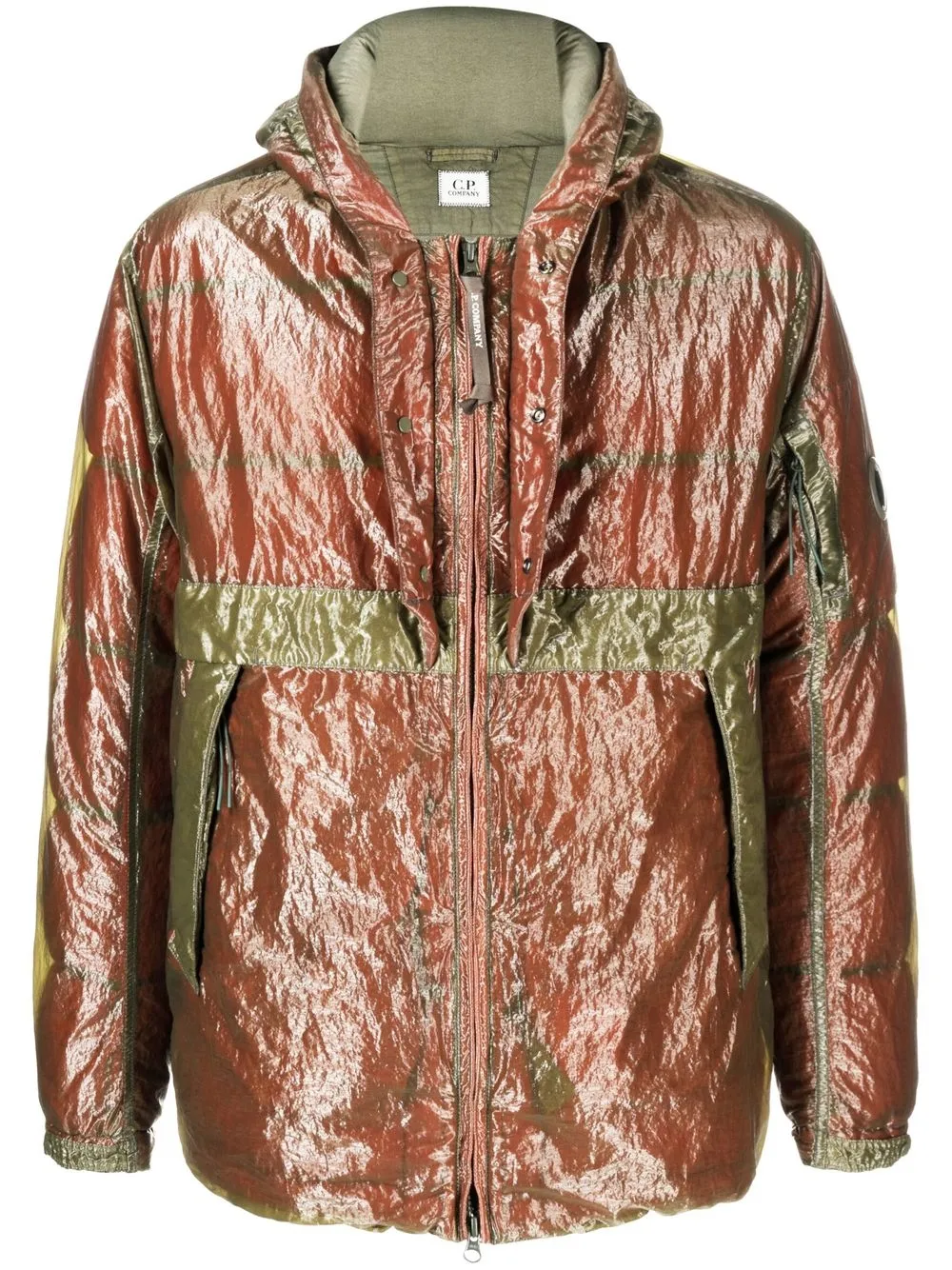 

C.P. Company panelled hooded padded jacket - Neutrals