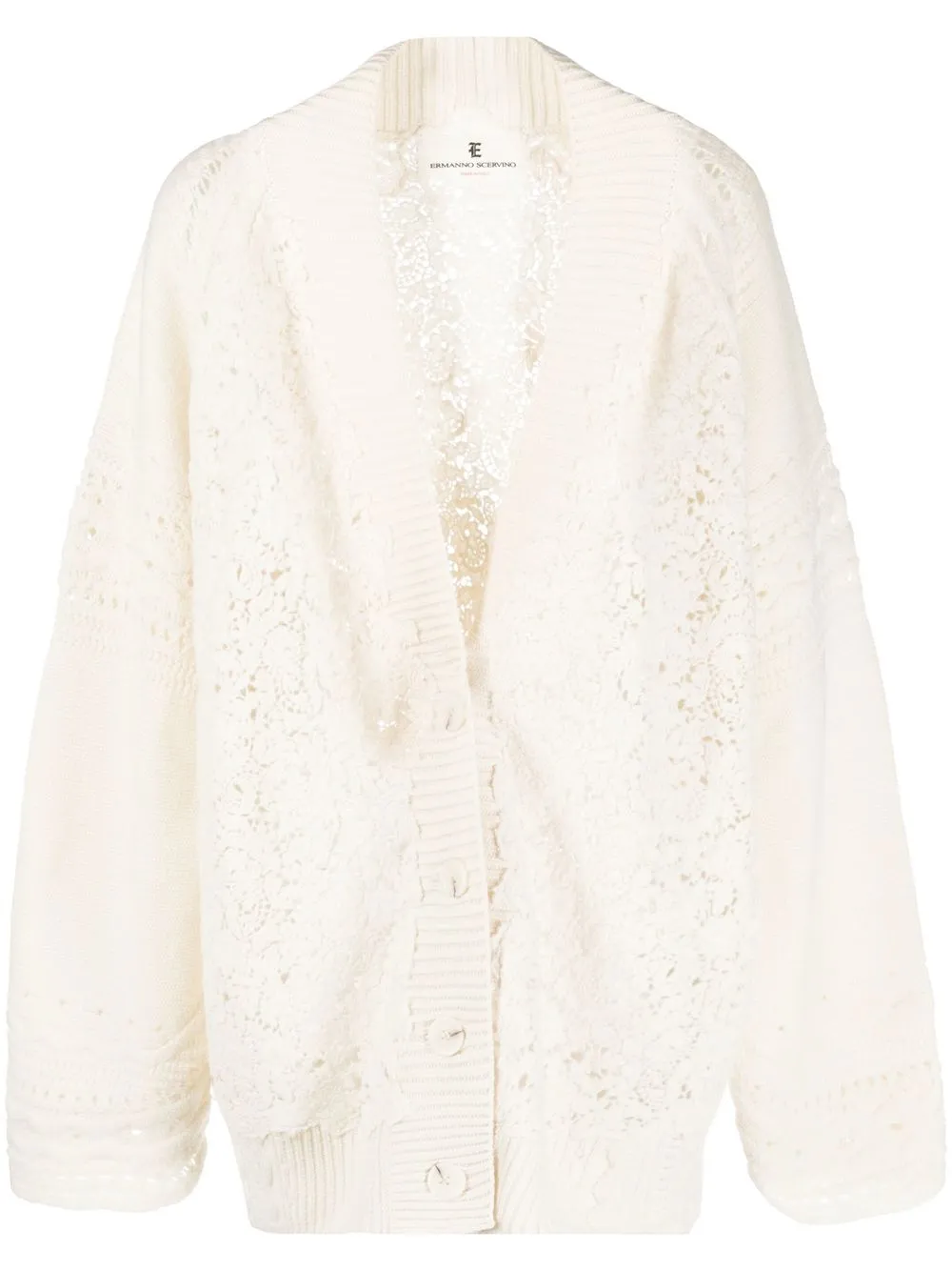 

Ermanno Scervino macramé wool cardigan - Neutrals