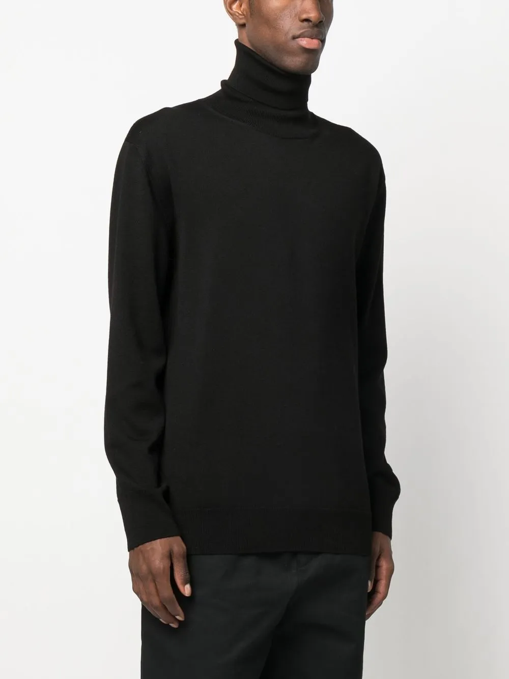 Jil Sander Man Turtleneck Burgundy Size 42 Wool In Schwarz