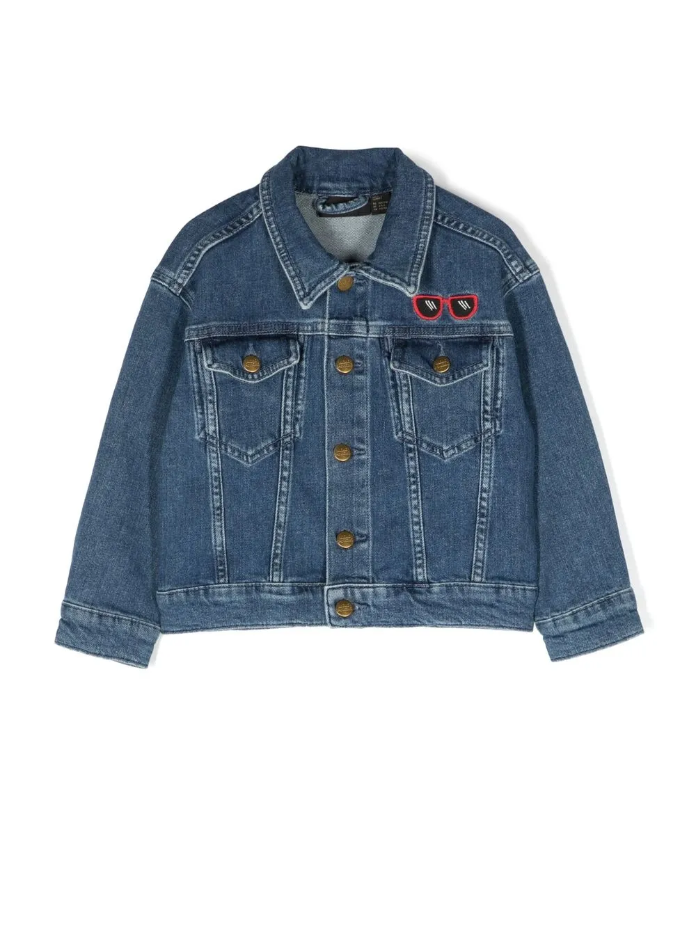 Mini Rodini Denim Embroidered Jacket In Blue