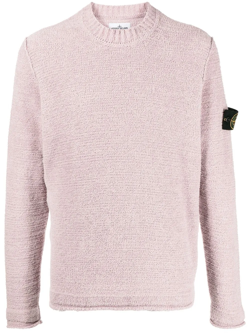 

Stone Island textured logo-patch jumper - Pink