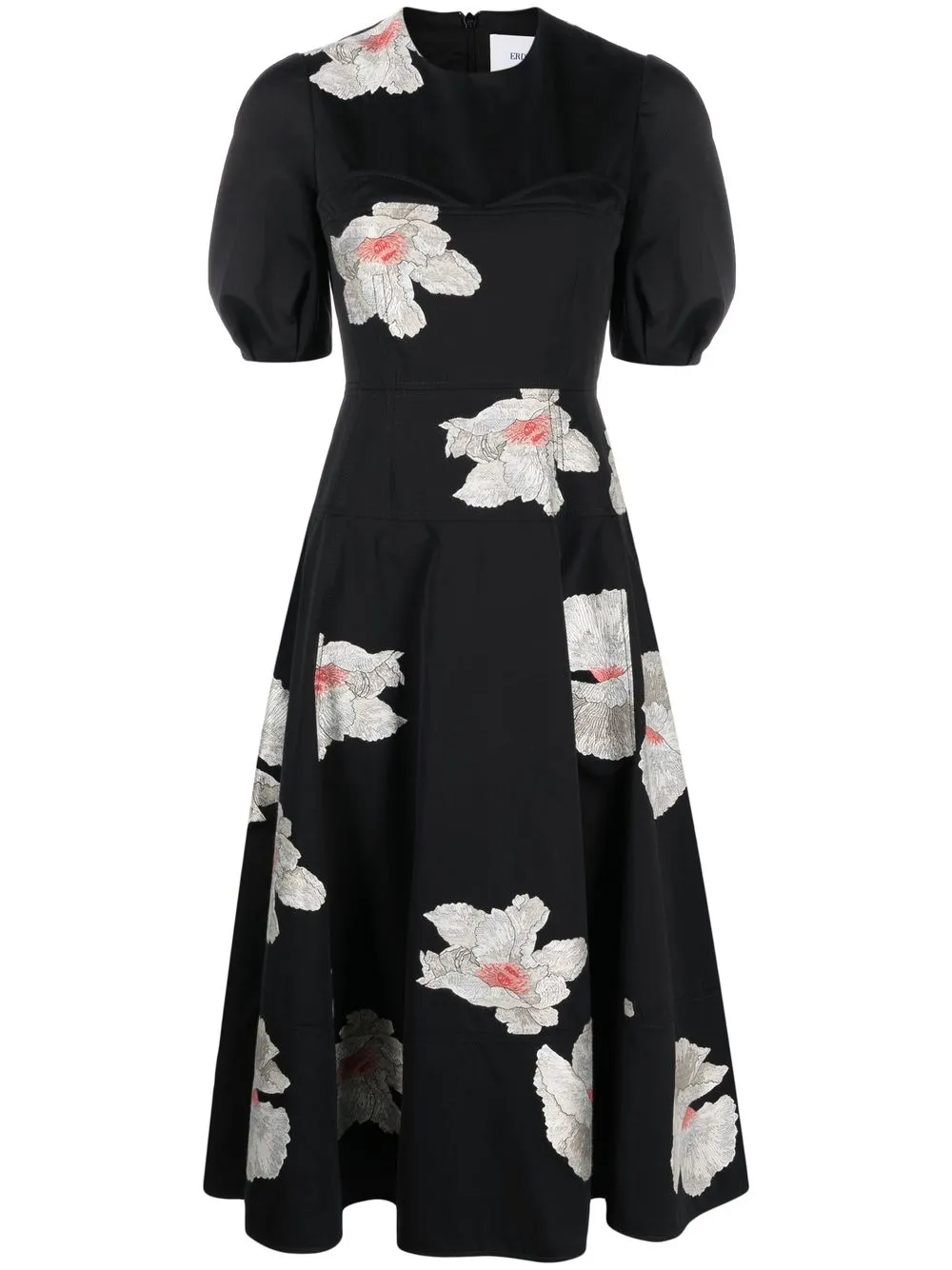 

Erdem floral-print midi dress - Black