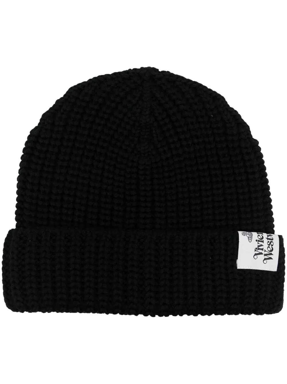 

Vivienne Westwood logo-tag rib-knit beanie - Black
