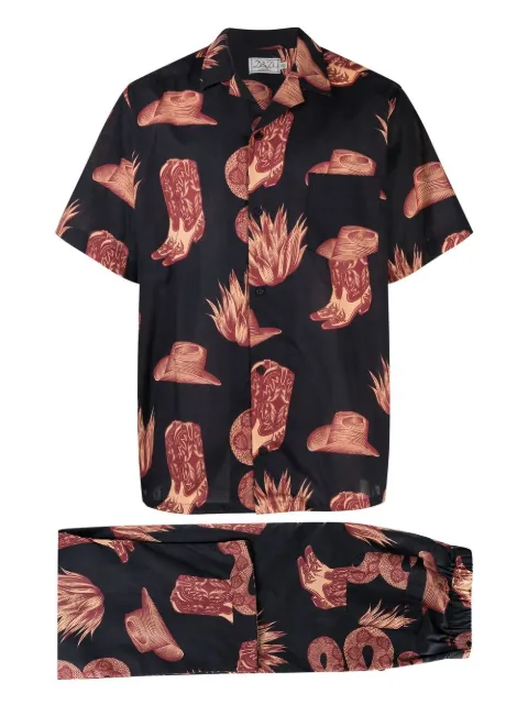 Desmond & Dempsey Wild Icons-print pajama set