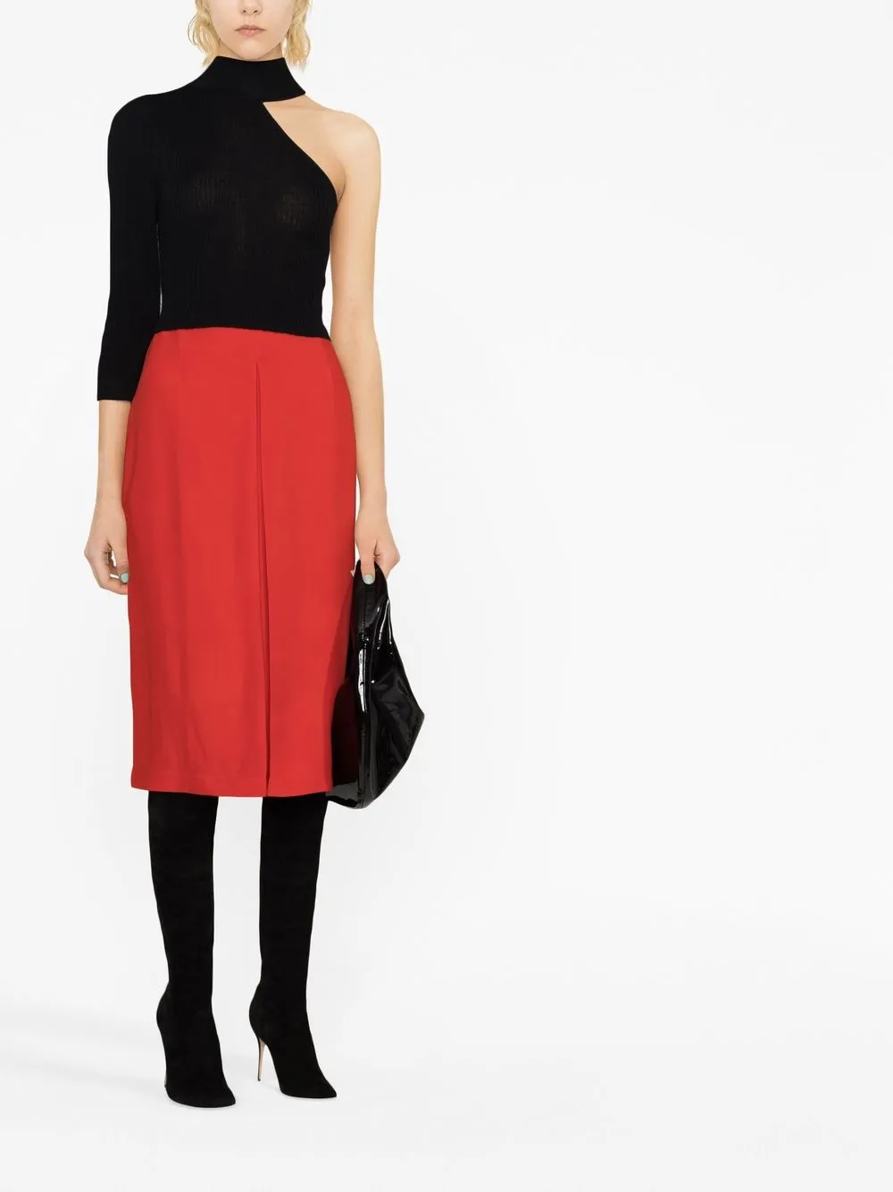 Ferragamo Midi-rok met split - Rood