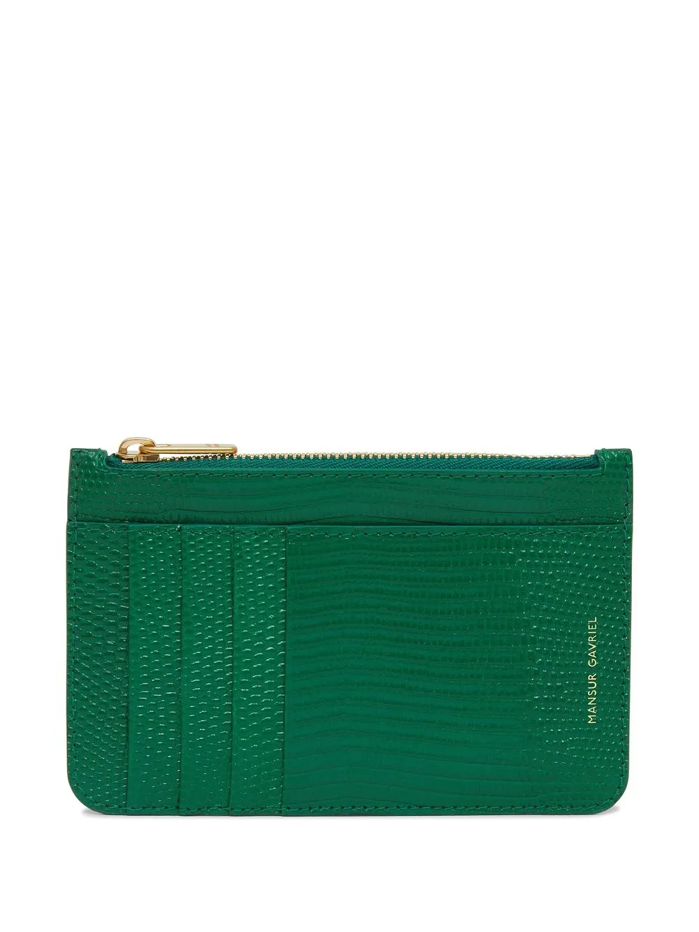 

Mansur Gavriel snakeskin-effect leather cardholder - Green