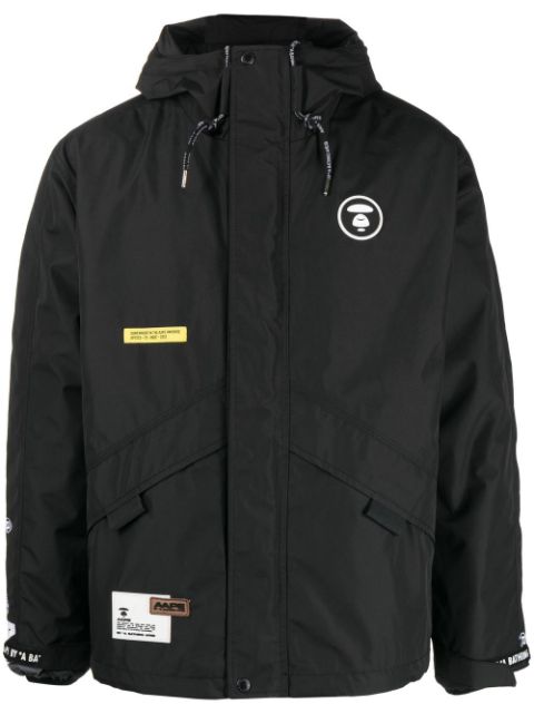 AAPE BY *A BATHING APE logo-patch hooded padded jacket Men