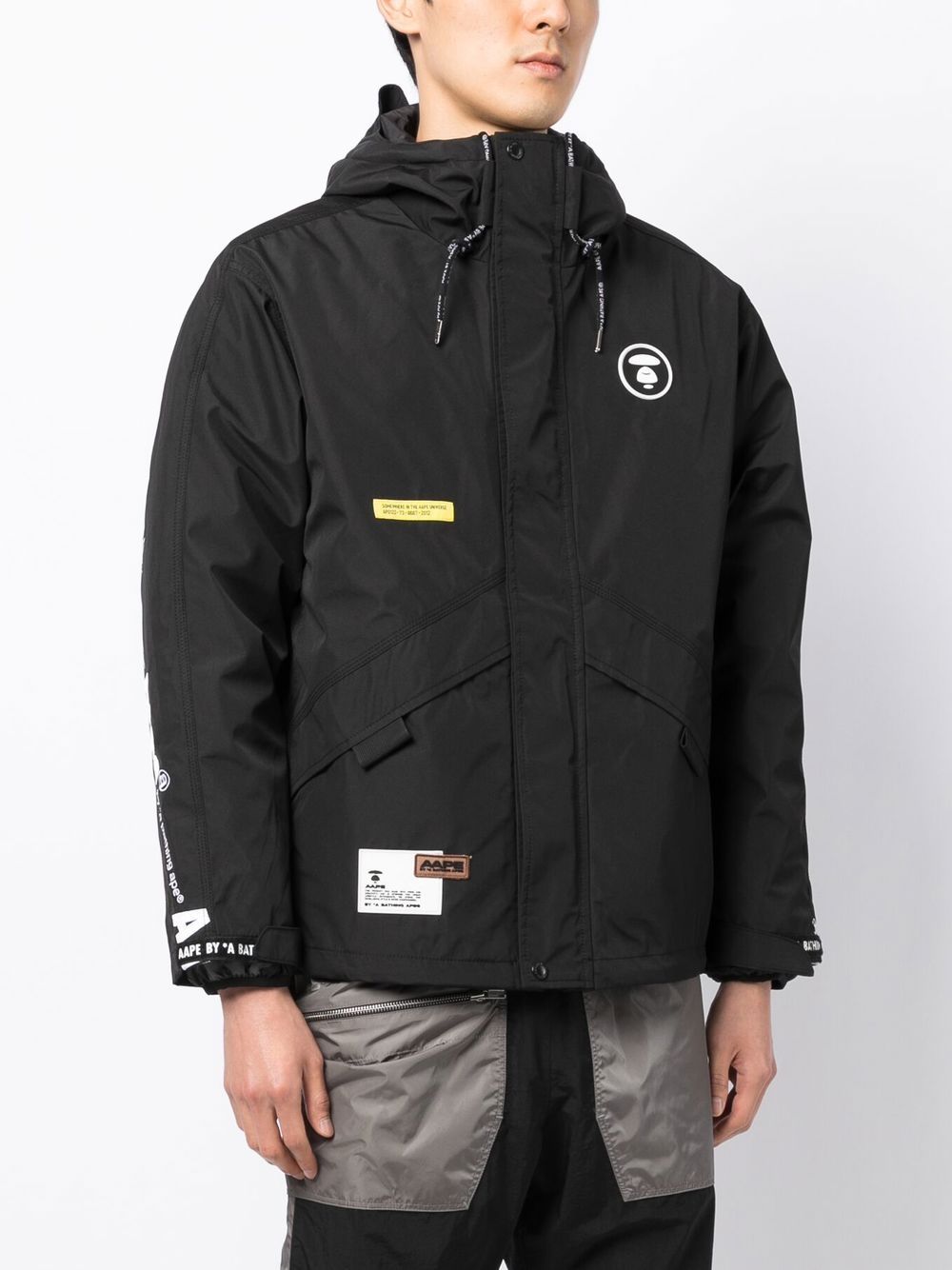 AAPE BY *A BATHING APE logo-patch hooded padded jacket Men