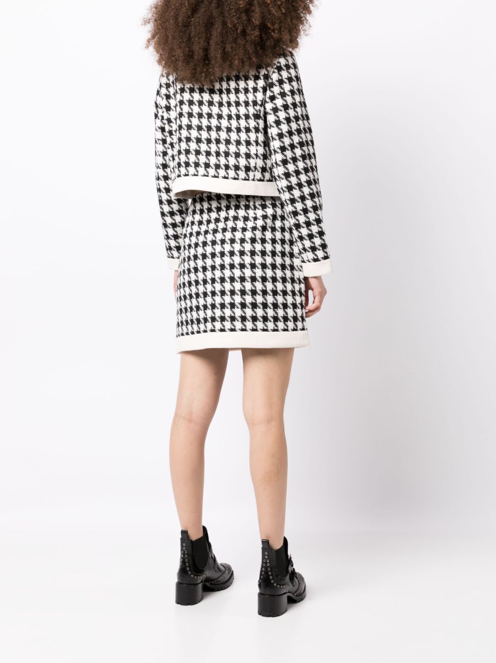 B+ab Houndstooth Cropped Tweed Jacket | Black | FARFETCH