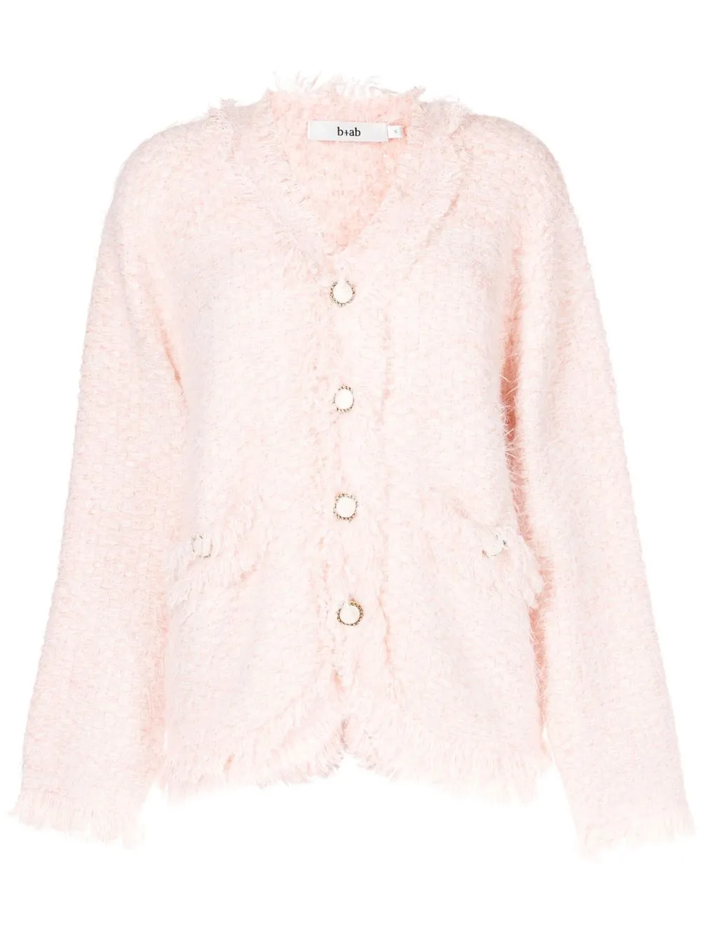 

b+ab V-neck textured cardigan - Pink