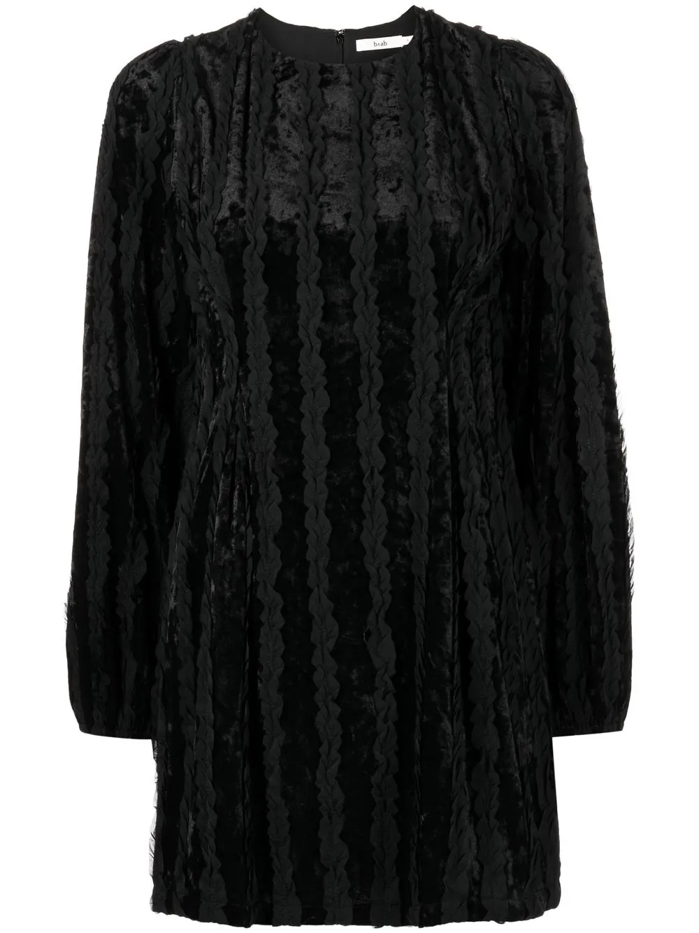 

b+ab striped long-sleeved mini dress - Black