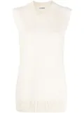 Jil Sander cashmere wool blend knit vest - White