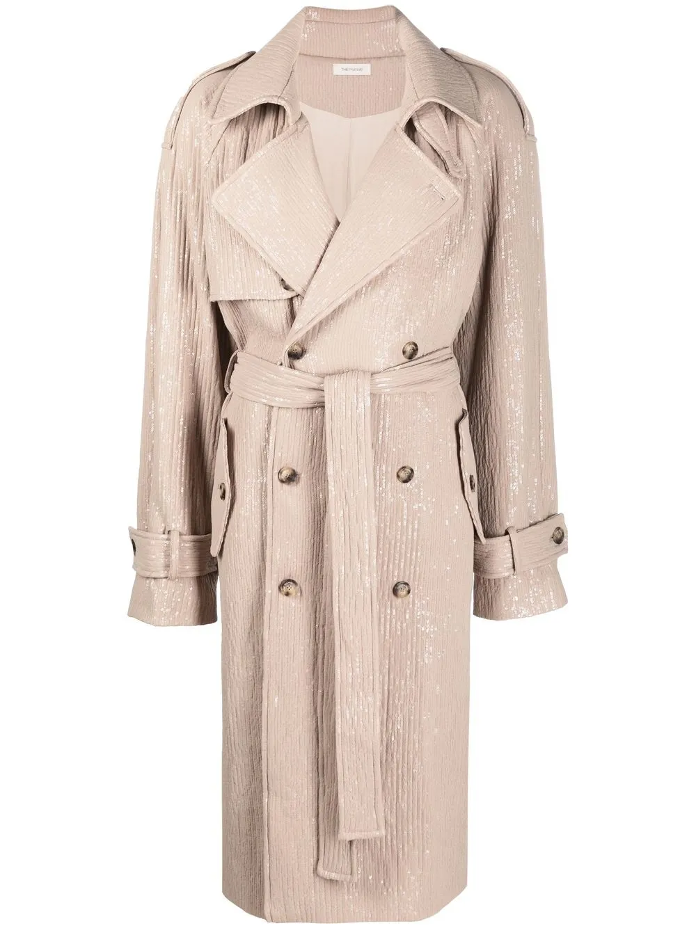 

The Mannei sequinned double-breasted trench coat - Neutrals