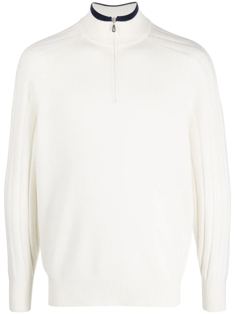 

Brunello Cucinelli short-zip cashmere sweatshirt - White