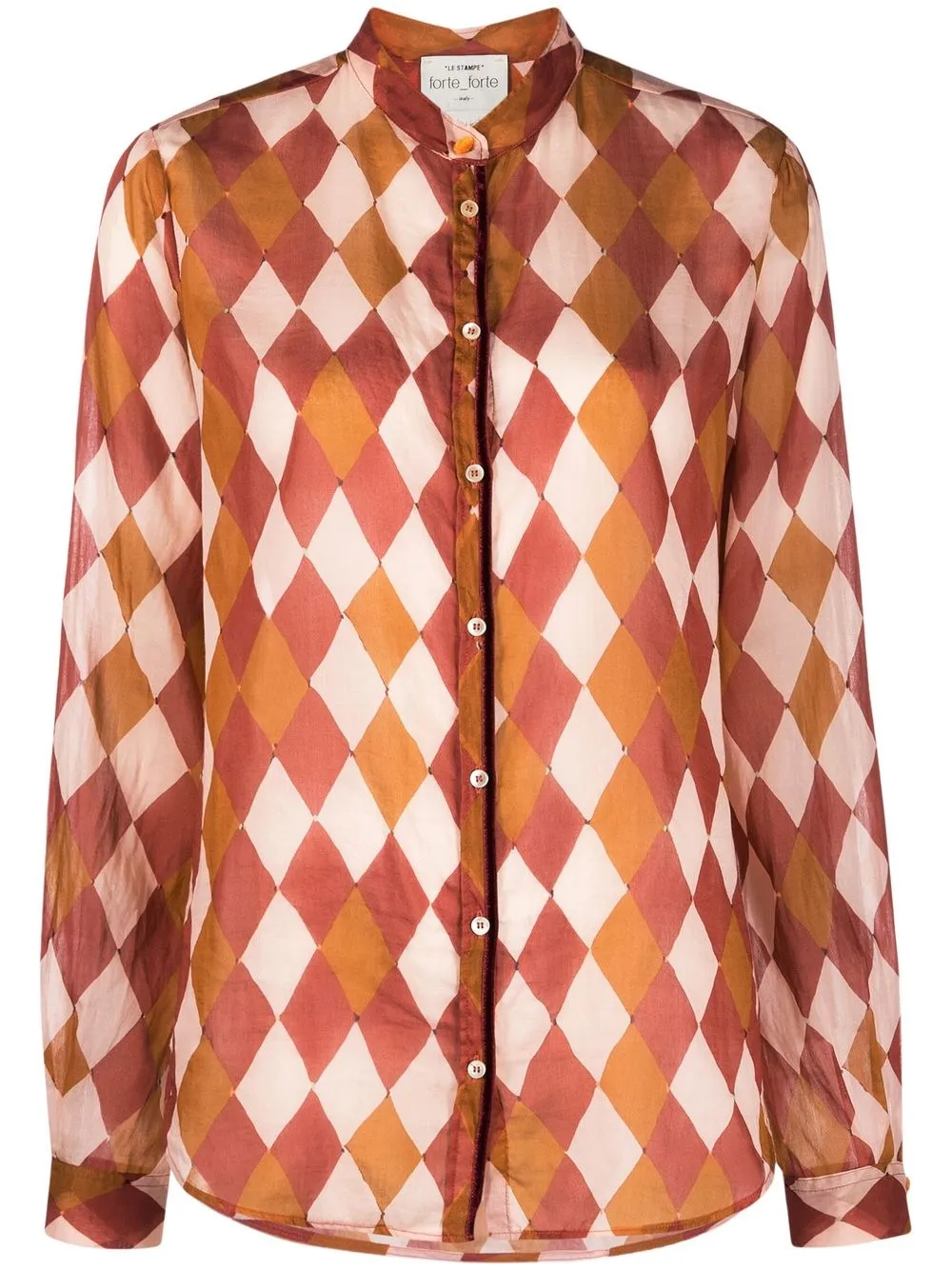

Forte Forte argyle check print blouse - Pink