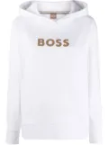 BOSS logo-print hoodie - White