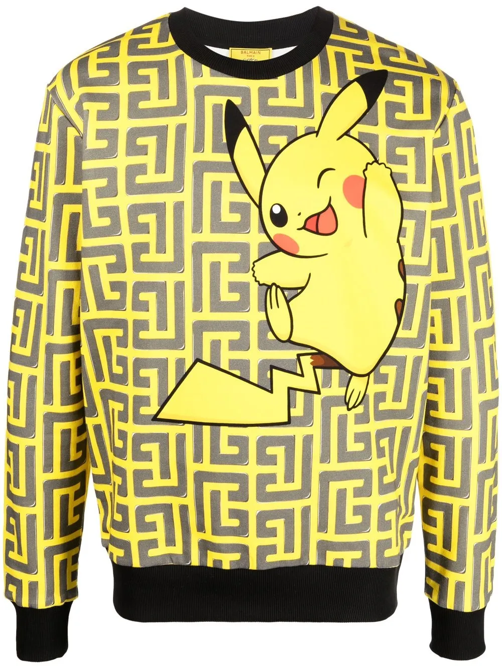 

Balmain x Pokemon monogram-print sweatshirt - Yellow