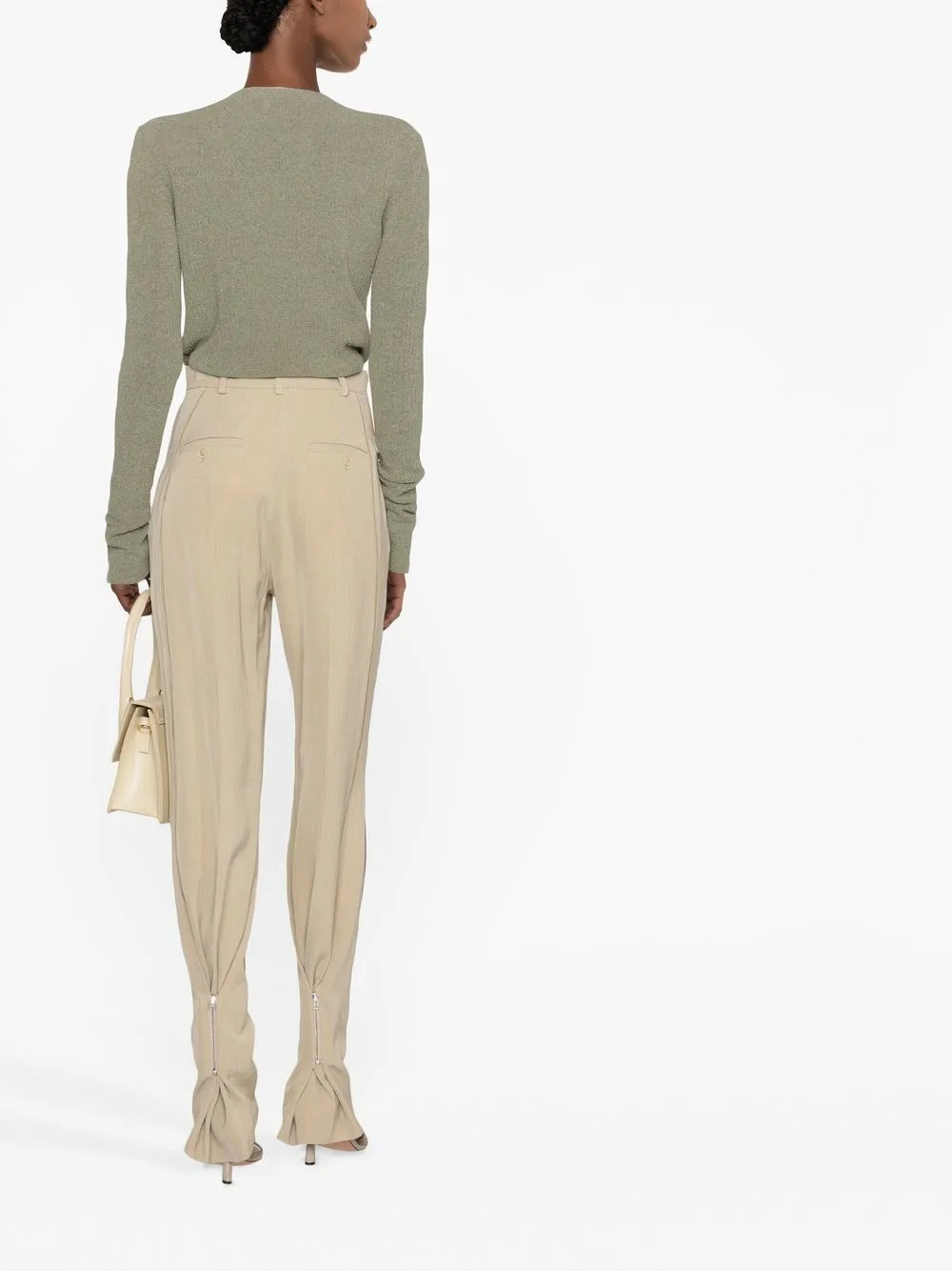 Jacquemus High-waisted Tailored Trousers In 中性色