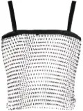 ROTATE BIRGER CHRISTENSEN sheer crystal-embellished crop top - Black