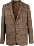 Officine Generale plaid-check single-breasted blazer - Brown