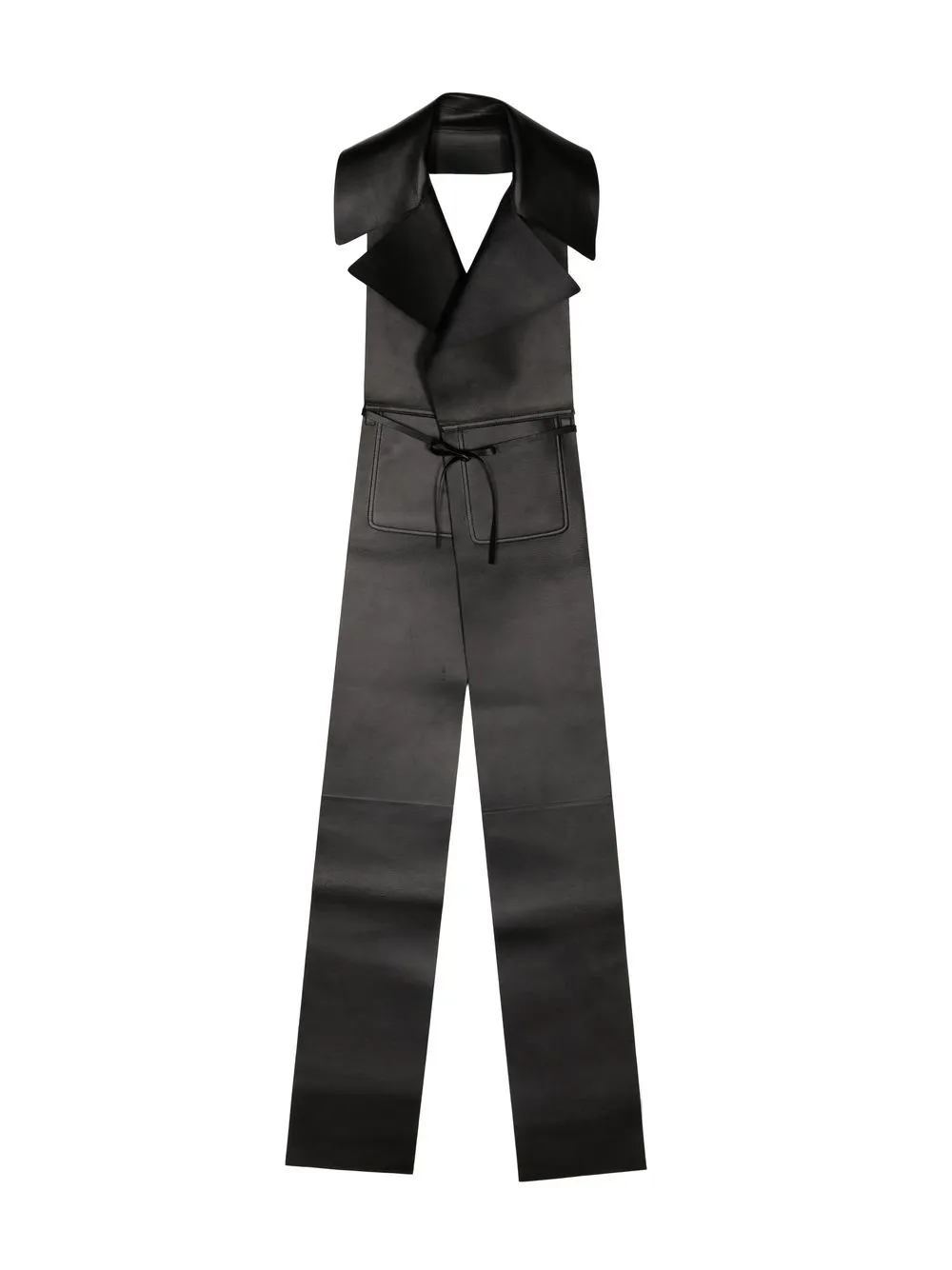 

Peter Do oversized notch lapel leather scarf - Black